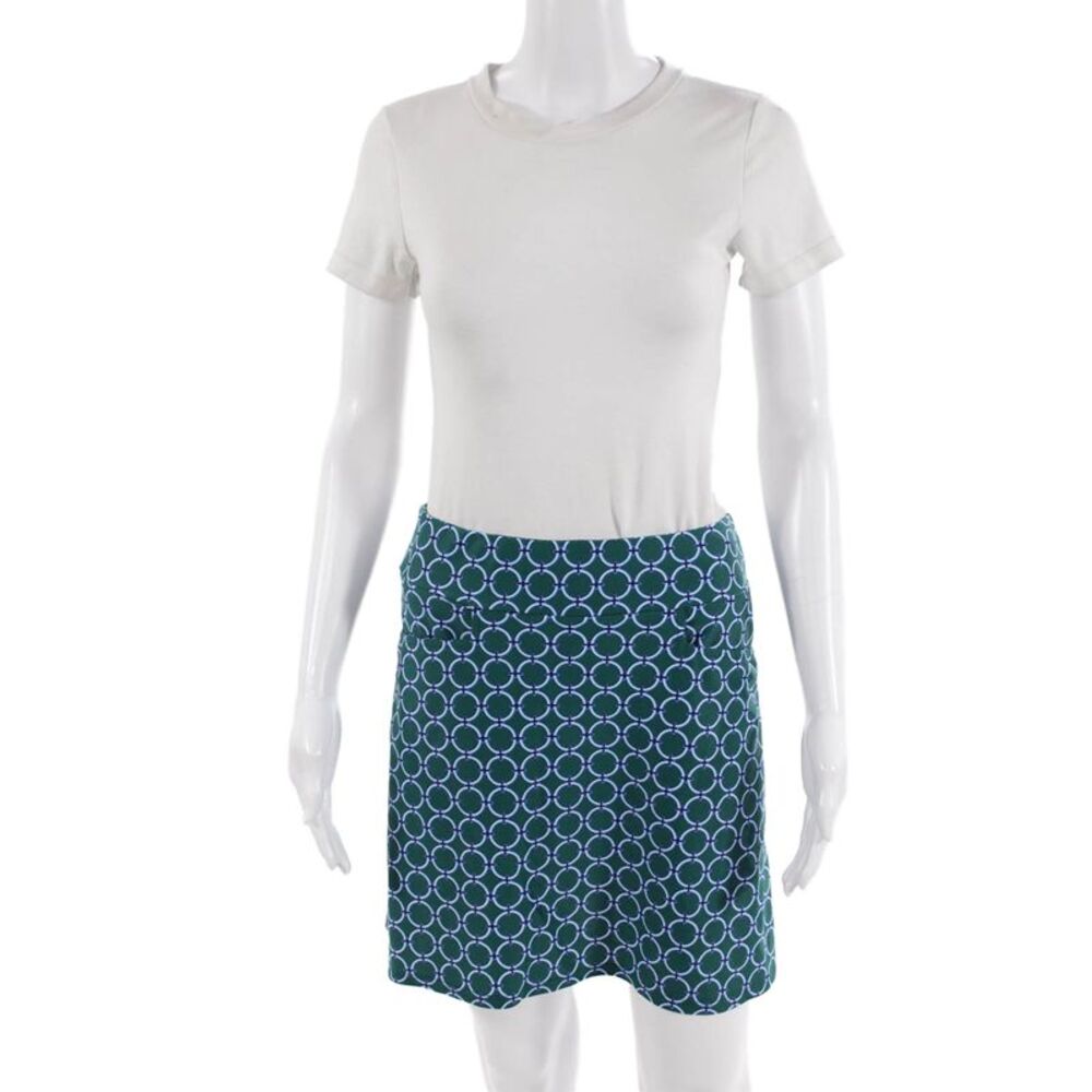 Jude Connally Womens Textured Graphic Printed Short Skirt Green Size XS